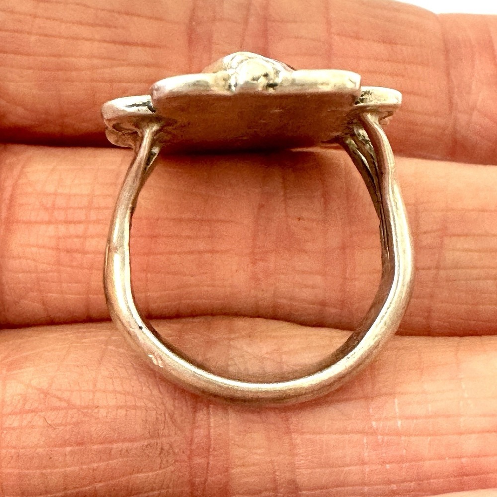 VTG Navajo Agate Ring Sz 7 Sterling Old Pear 1960s Unique Native American - Picture 6 of 6
